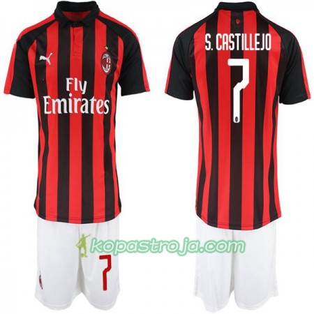 Billiga Fotbollströjor AC Milan Nikola Kalinic 7 Barn Hemma tröja 2018/19 Kortärmad